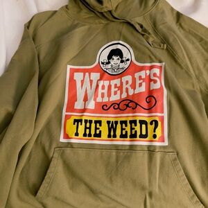 Where’s the Weed Olive Green Graphic Hoodie